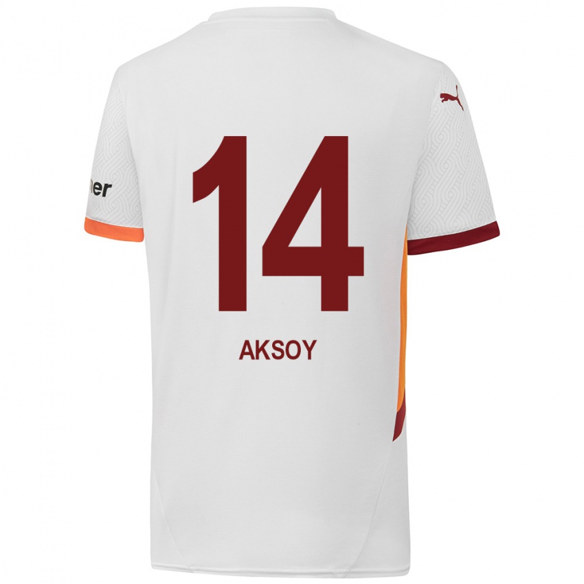 Dětské Berkan Aksoy #14 Bílá Žlutá Červená Daleko Hráčské Dresy 2024/25 Dres