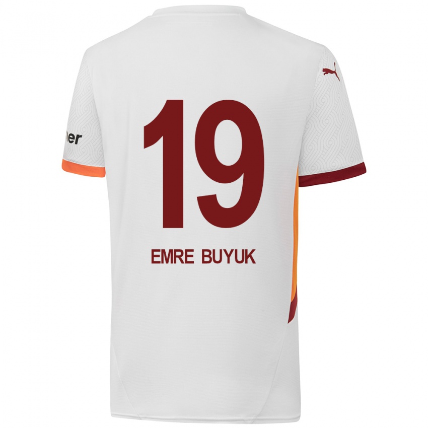 Dětské Enes Emre Büyük #19 Bílá Žlutá Červená Daleko Hráčské Dresy 2024/25 Dres