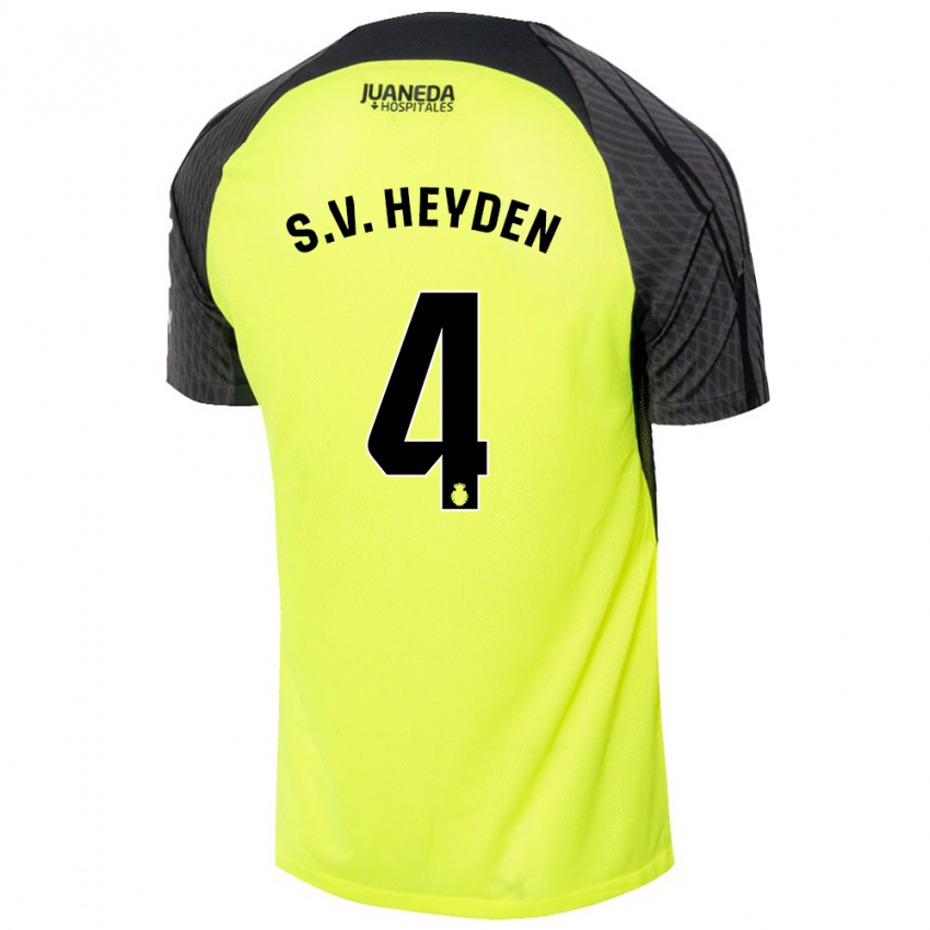 Dětské Siebe Van Der Heyden #4 Fluorescenční Zelená Černá Daleko Hráčské Dresy 2024/25 Dres