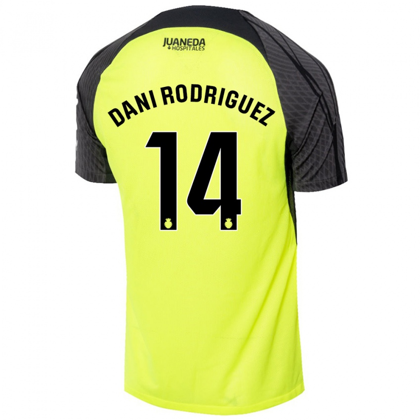 Dětské Dani Rodríguez #14 Fluorescenční Zelená Černá Daleko Hráčské Dresy 2024/25 Dres