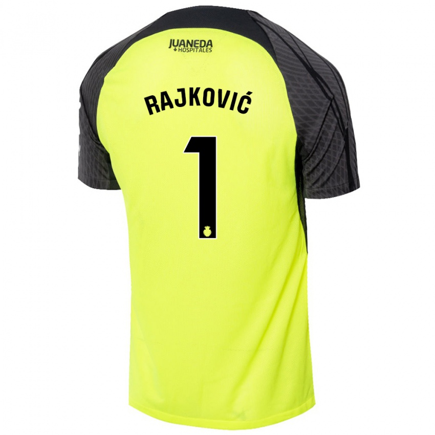 Dětské Predrag Rajkovic #1 Fluorescenční Zelená Černá Daleko Hráčské Dresy 2024/25 Dres