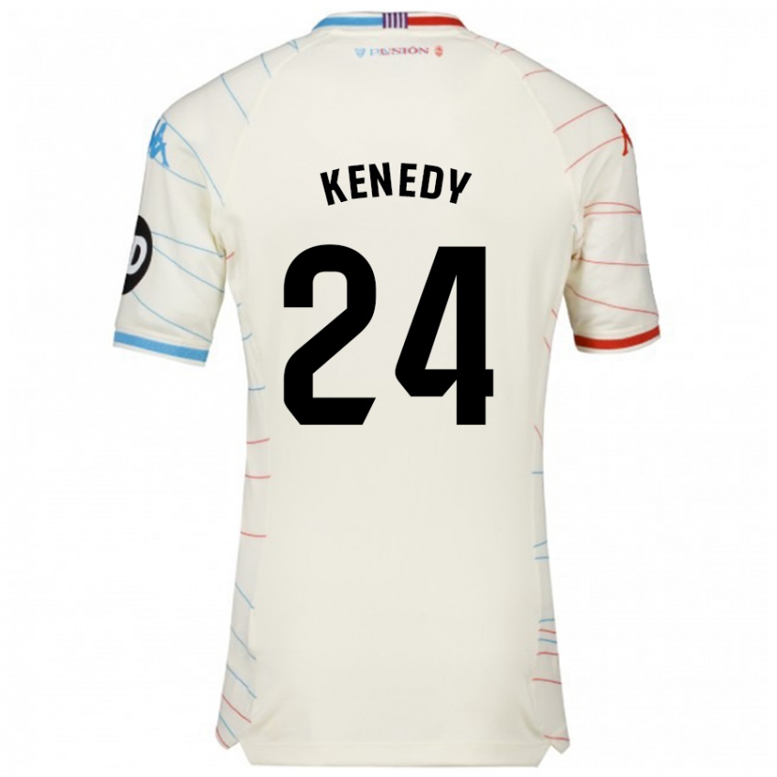 Dětské Kenedy #24 Bílá Červená Modrá Daleko Hráčské Dresy 2024/25 Dres