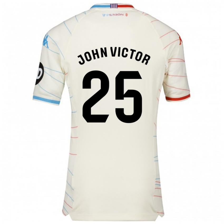 Dětské John Victor #25 Bílá Červená Modrá Daleko Hráčské Dresy 2024/25 Dres