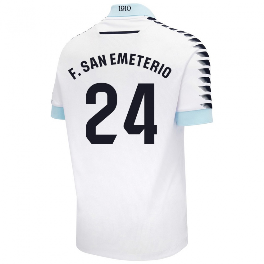 Dětské Fede San Emeterio #24 Bílá Modrá Daleko Hráčské Dresy 2024/25 Dres