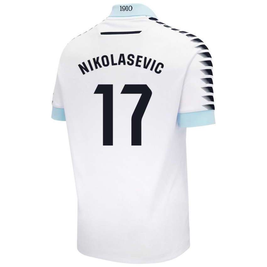 Dětské Mirko Nikolasevic #17 Bílá Modrá Daleko Hráčské Dresy 2024/25 Dres