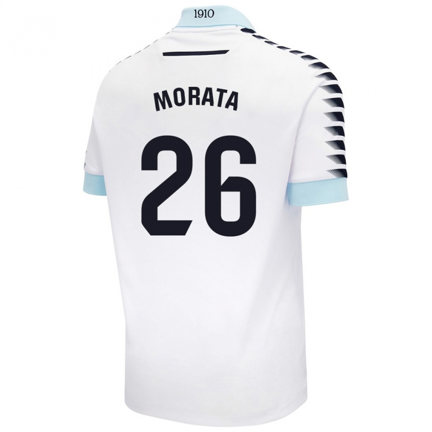 Dětské Álex Morata #26 Bílá Modrá Daleko Hráčské Dresy 2024/25 Dres