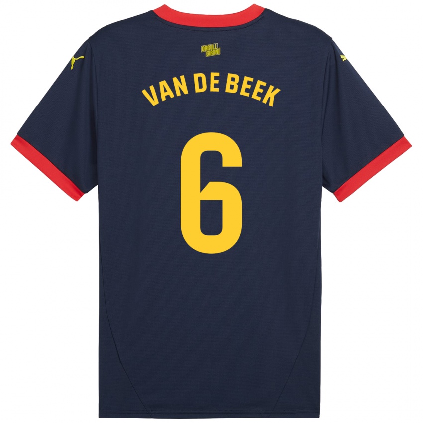 Dětské Donny Van De Beek #6 Tmavě Červená Daleko Hráčské Dresy 2024/25 Dres