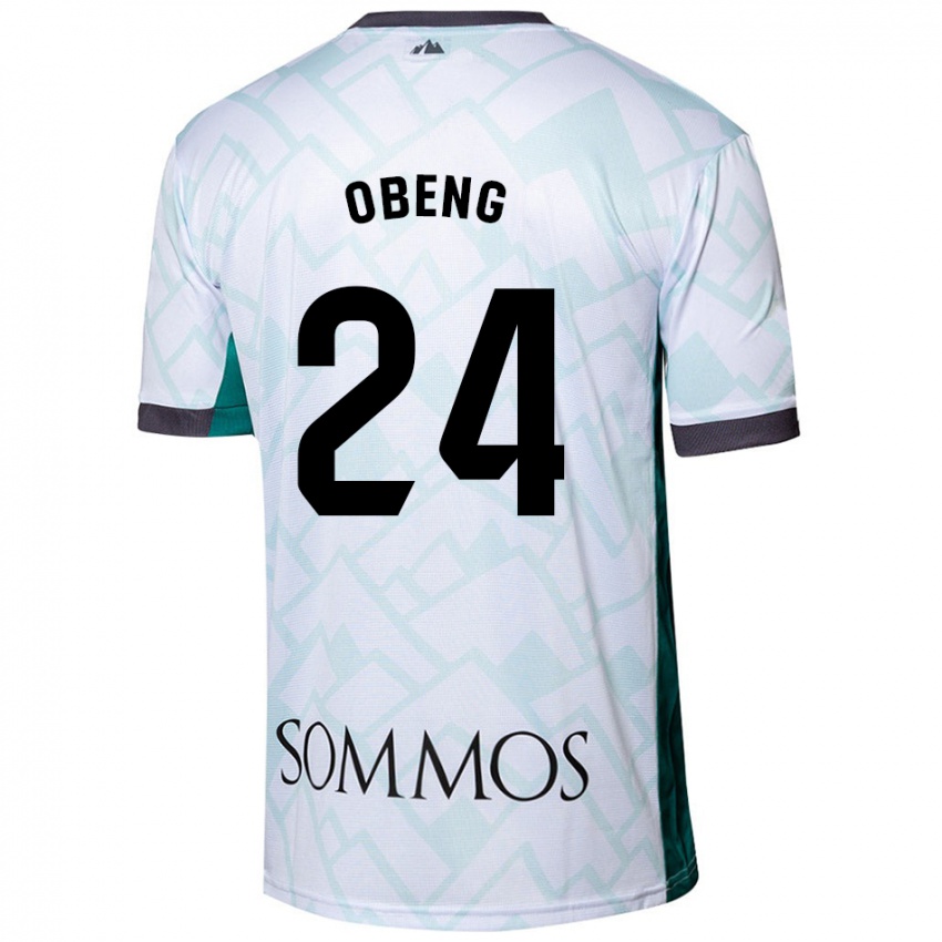 Dětské Samuel Obeng #24 Bílá Zelená Daleko Hráčské Dresy 2024/25 Dres