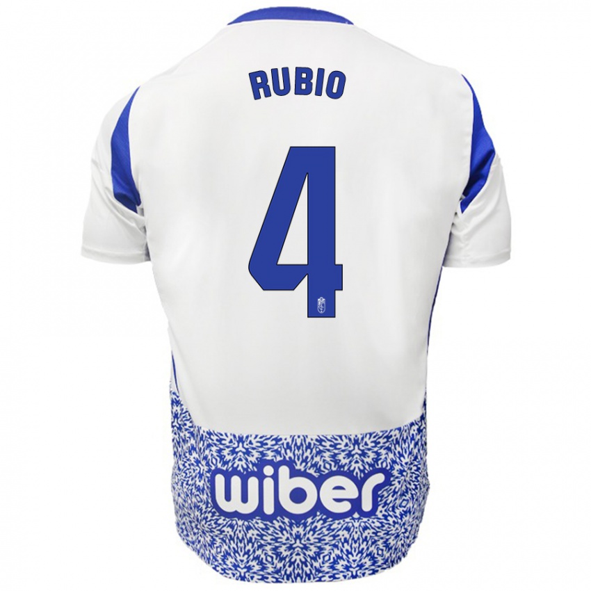 Dětské Miguel Rubio #4 Bílá Modrá Daleko Hráčské Dresy 2024/25 Dres