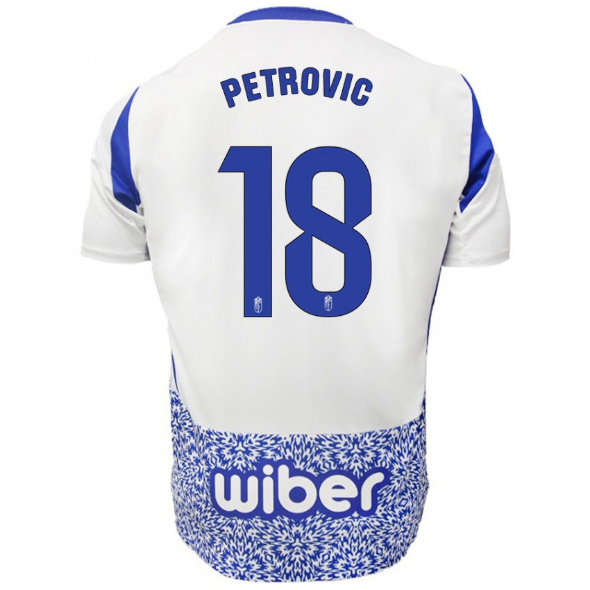 Dětské Njegos Petrovic #18 Bílá Modrá Daleko Hráčské Dresy 2024/25 Dres