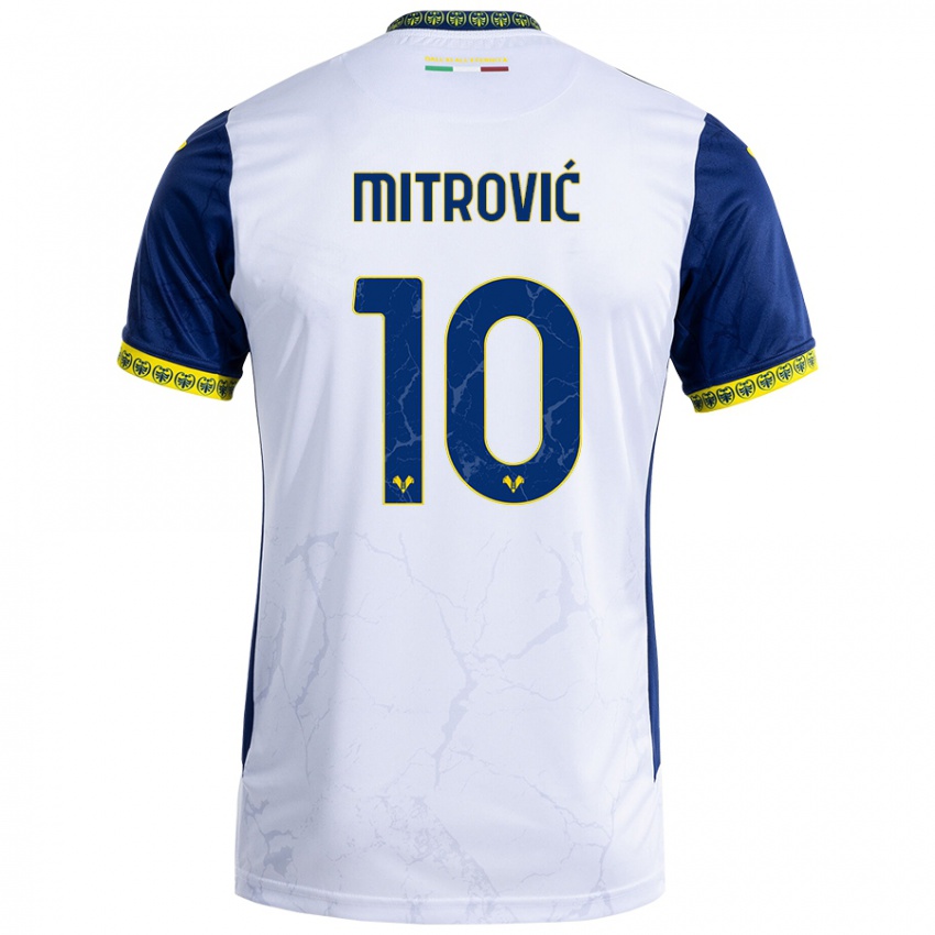 Dětské Stefan Mitrović #10 Bílá Modrá Daleko Hráčské Dresy 2024/25 Dres