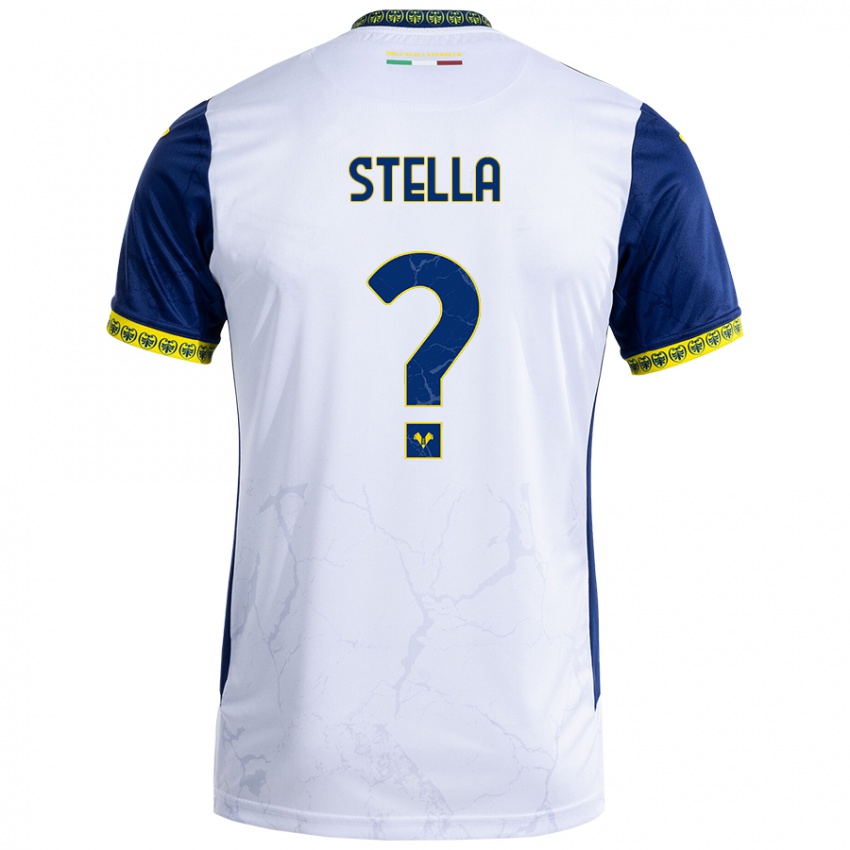 Dětské Kevin Stella #0 Bílá Modrá Daleko Hráčské Dresy 2024/25 Dres