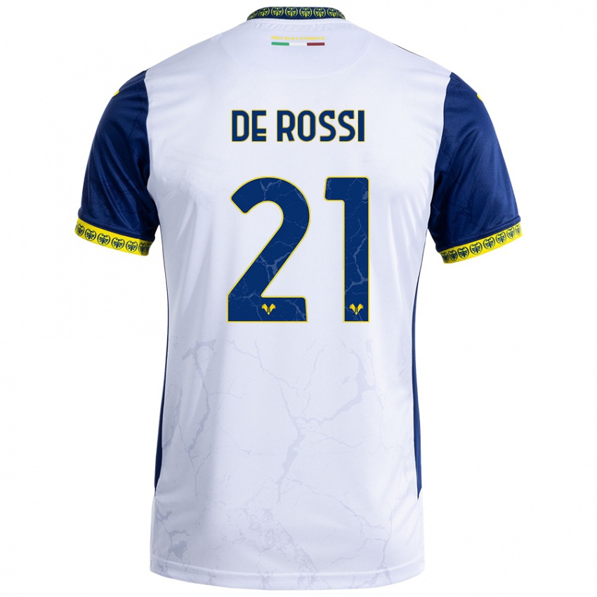 Dětské Michele De Rossi #21 Bílá Modrá Daleko Hráčské Dresy 2024/25 Dres