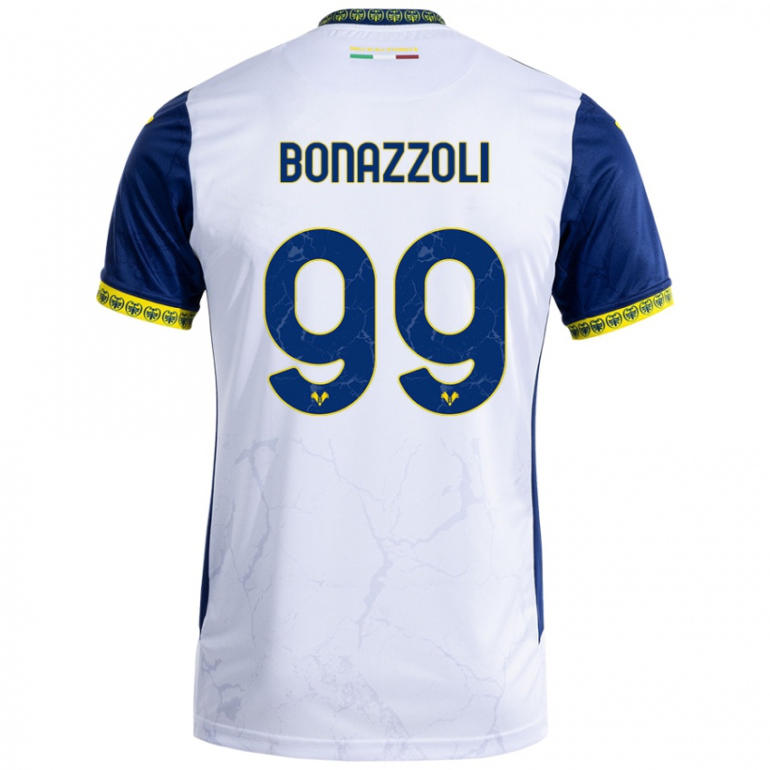 Dětské Federico Bonazzoli #99 Bílá Modrá Daleko Hráčské Dresy 2024/25 Dres