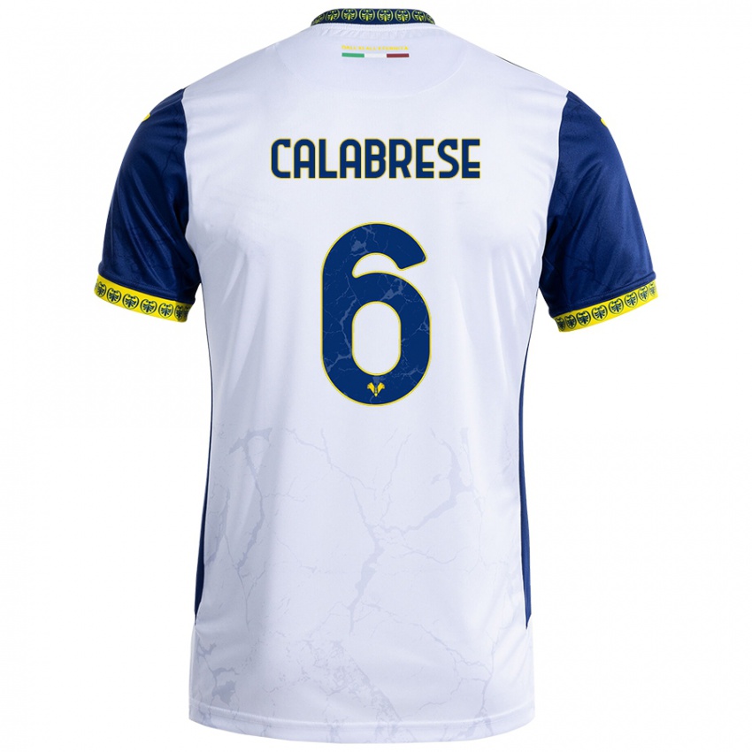 Dětské Nicolò Calabrese #6 Bílá Modrá Daleko Hráčské Dresy 2024/25 Dres