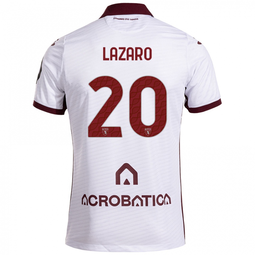 Dětské Valentino Lazaro #20 Bílá Kaštanová Daleko Hráčské Dresy 2024/25 Dres