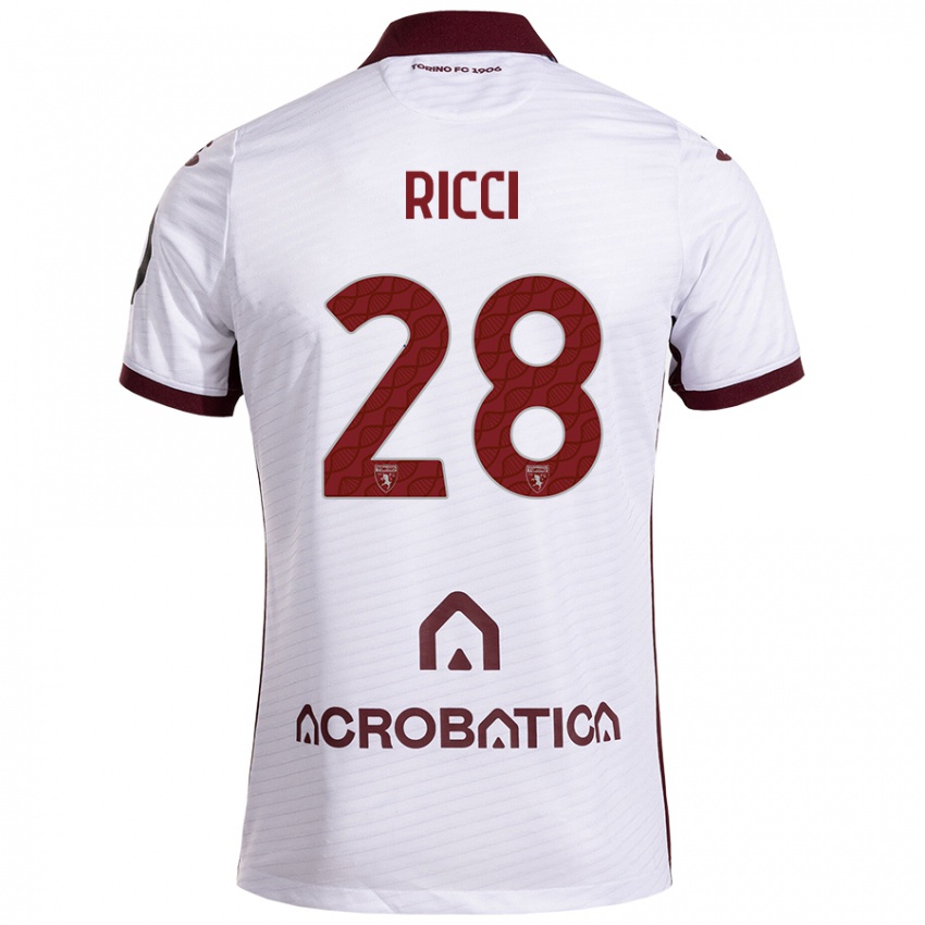 Dětské Samuele Ricci #28 Bílá Kaštanová Daleko Hráčské Dresy 2024/25 Dres