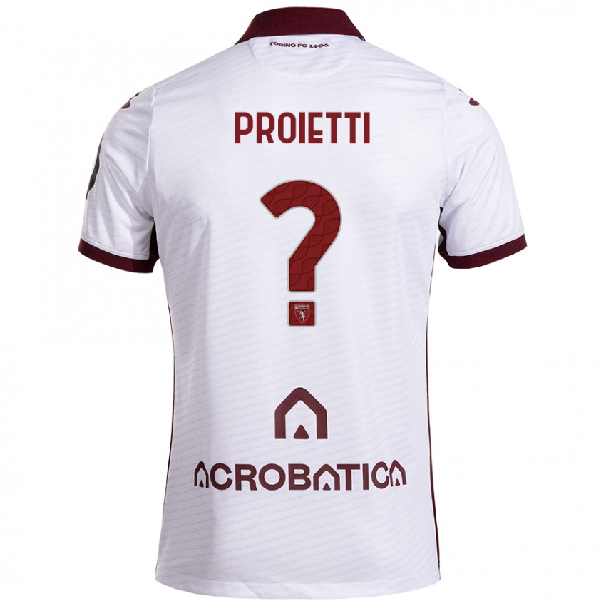 Dětské Riccardo Proietti #0 Bílá Kaštanová Daleko Hráčské Dresy 2024/25 Dres