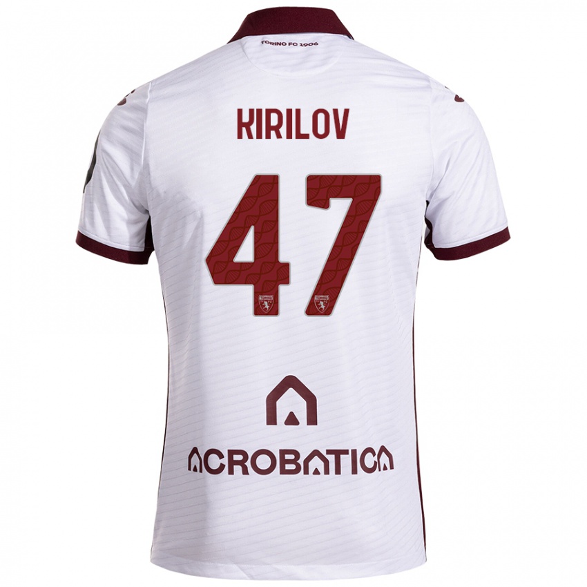 Dětské Martin Kirilov #47 Bílá Kaštanová Daleko Hráčské Dresy 2024/25 Dres