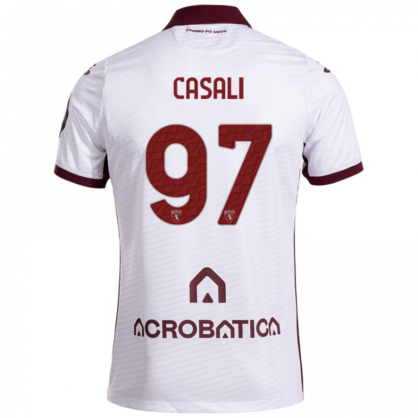 Dětské Michele Casali #97 Bílá Kaštanová Daleko Hráčské Dresy 2024/25 Dres