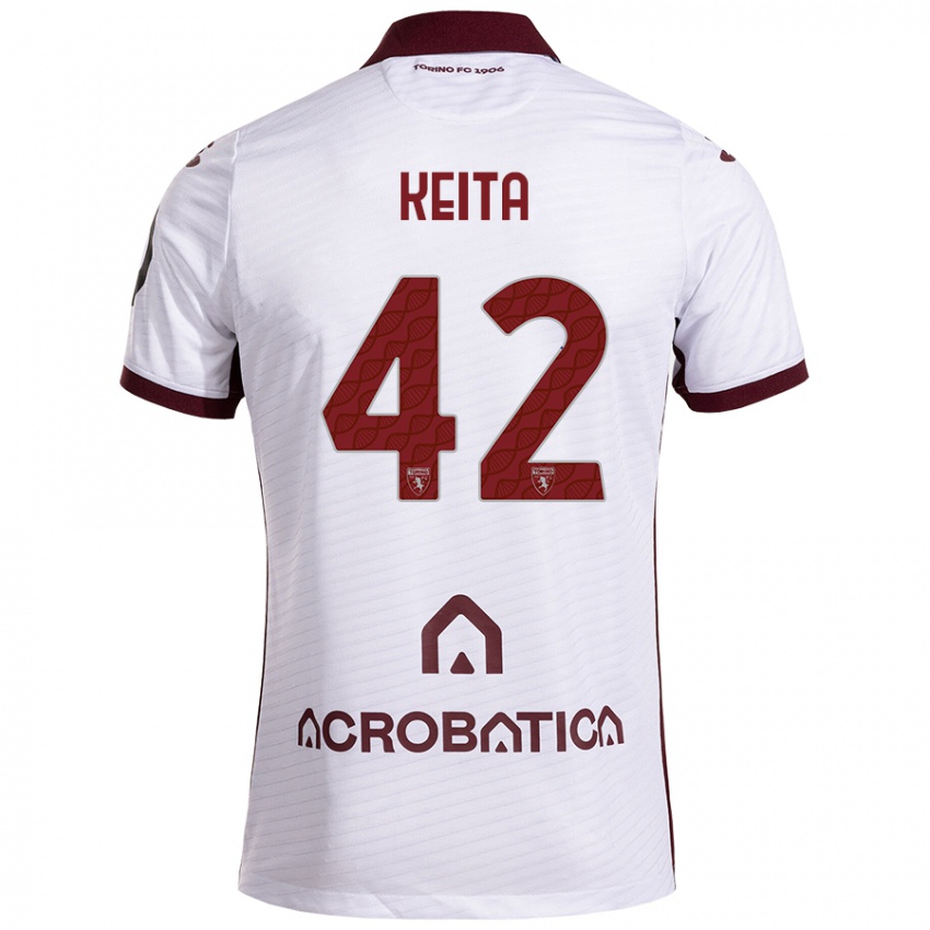 Dětské Karamoko Keita #42 Bílá Kaštanová Daleko Hráčské Dresy 2024/25 Dres