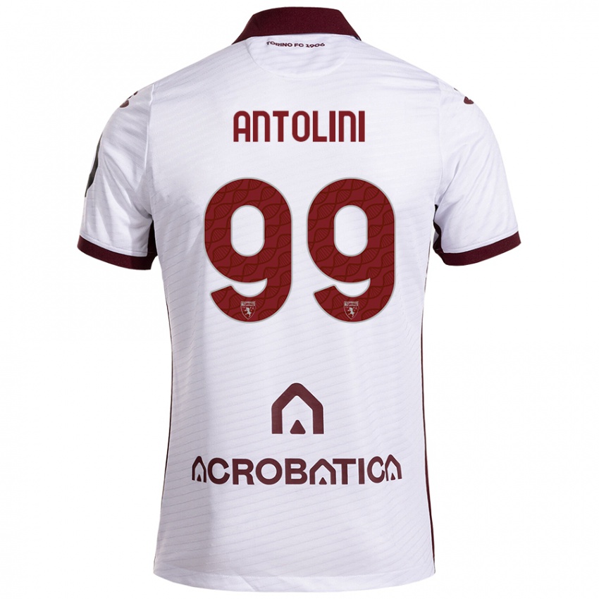 Dětské Jacopo Antolini #99 Bílá Kaštanová Daleko Hráčské Dresy 2024/25 Dres