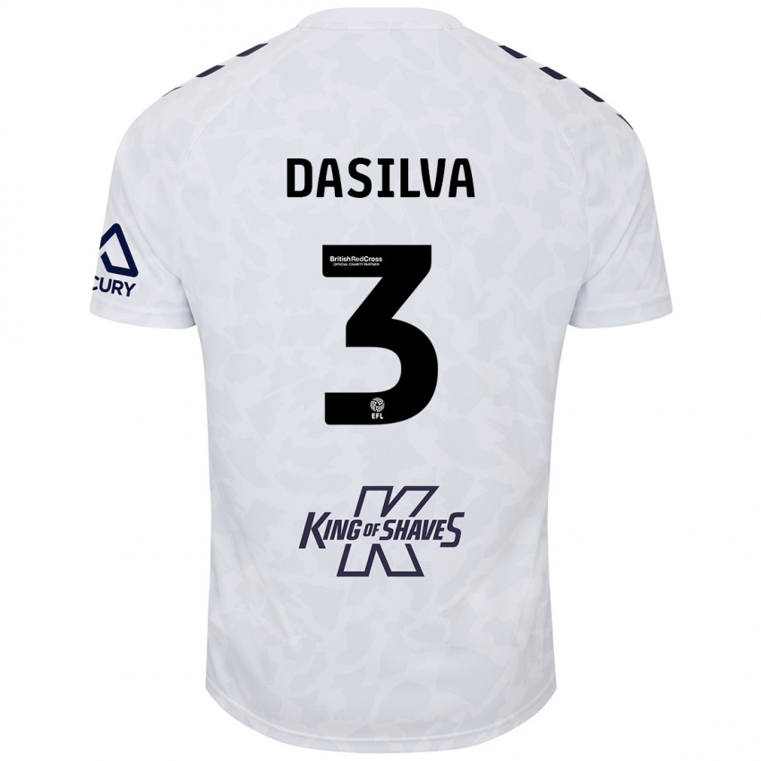 Dětské Jay Dasilva #3 Bílý Daleko Hráčské Dresy 2024/25 Dres