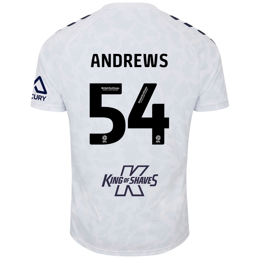 Dětské Kai Andrews #54 Bílý Daleko Hráčské Dresy 2024/25 Dres