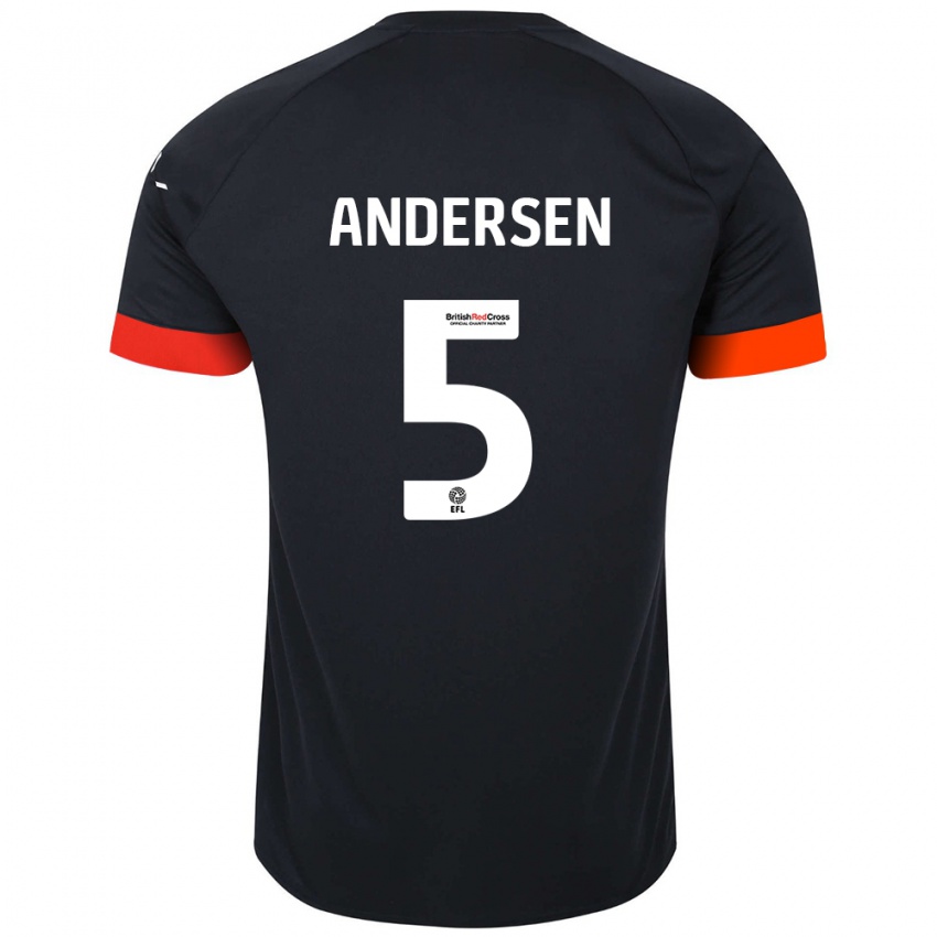 Dětské Mads Andersen #5 Černá Oranžová Daleko Hráčské Dresy 2024/25 Dres