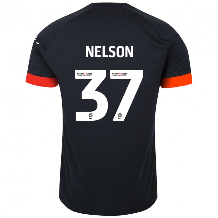 Dětské Zack Nelson #37 Černá Oranžová Daleko Hráčské Dresy 2024/25 Dres