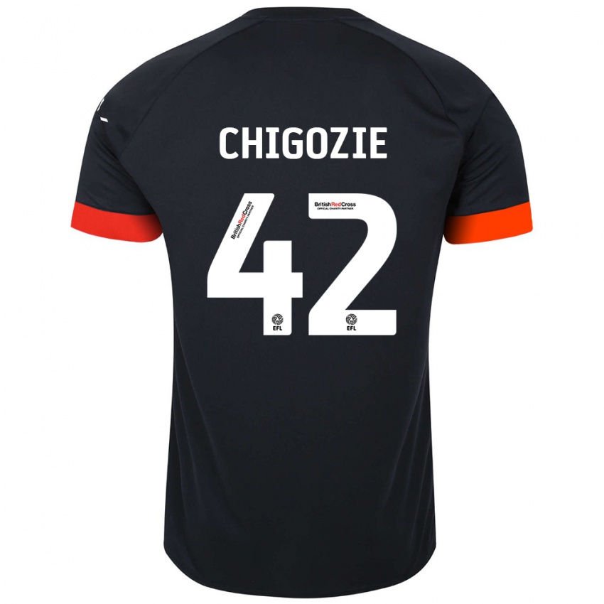 Dětské Christian Chigozie #42 Černá Oranžová Daleko Hráčské Dresy 2024/25 Dres