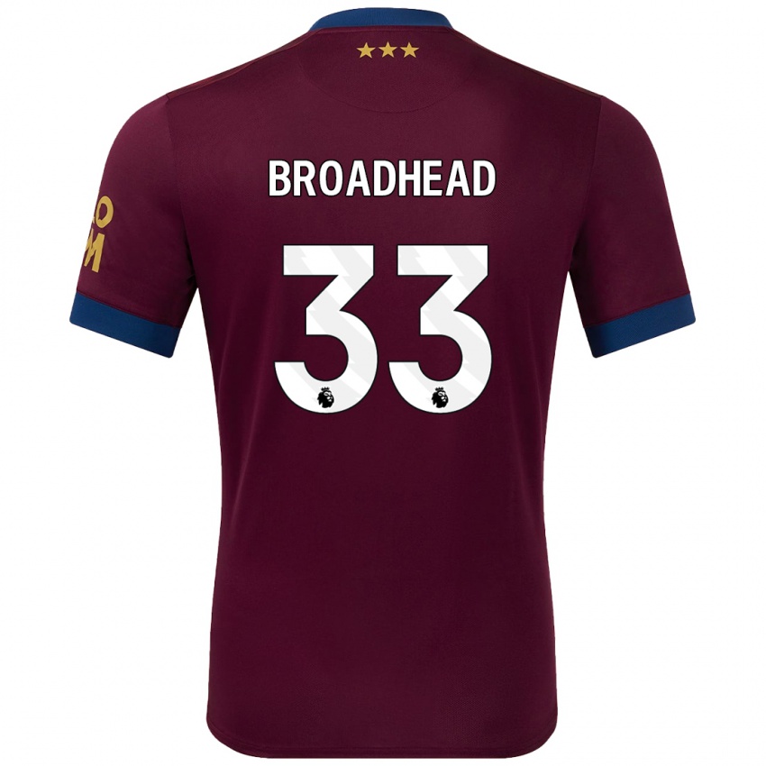 Dětské Nathan Broadhead #33 Hnědý Daleko Hráčské Dresy 2024/25 Dres