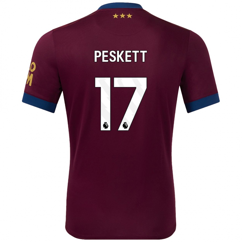 Dětské Sophie Peskett #17 Hnědý Daleko Hráčské Dresy 2024/25 Dres