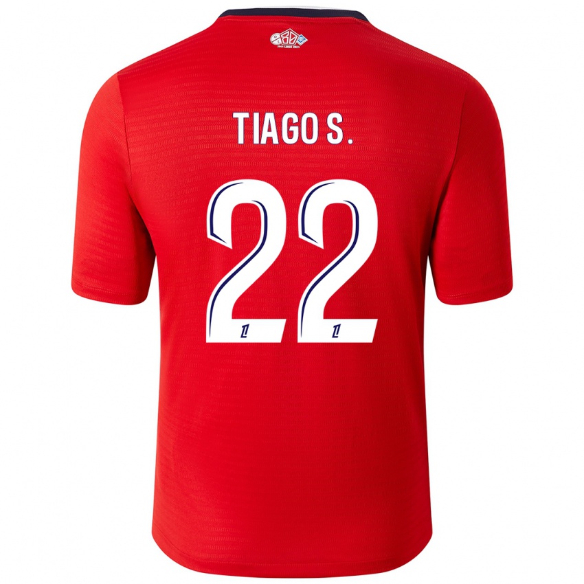 Pánské Tiago Santos #22 Červená Bílá Domů Hráčské Dresy 2024/25 Dres