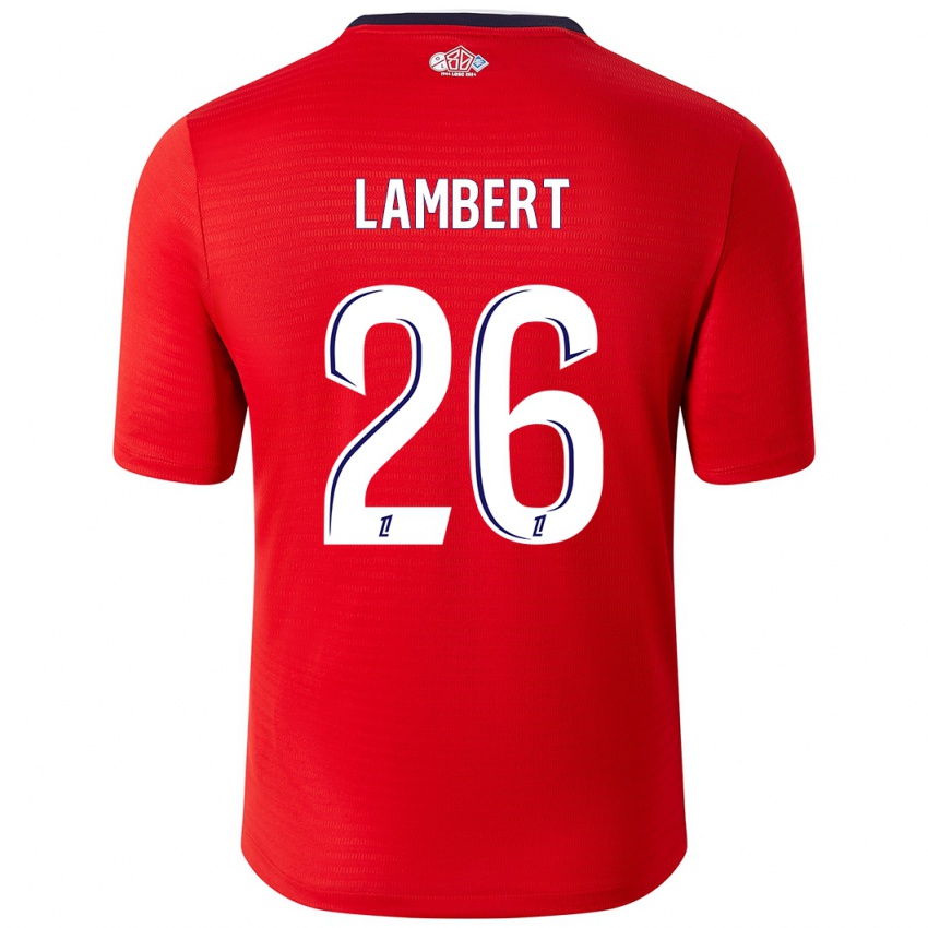 Pánské Anaïs Lambert #26 Červená Bílá Domů Hráčské Dresy 2024/25 Dres