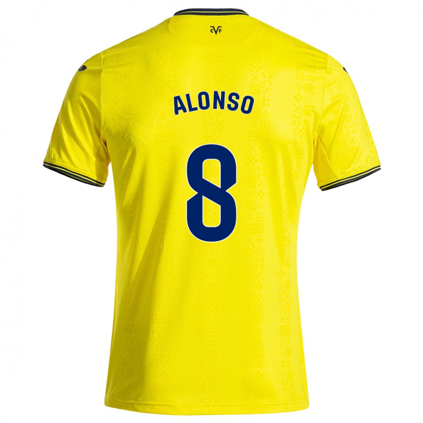 Pánské Rodri Alonso #8 Žlutá Černá Domů Hráčské Dresy 2024/25 Dres