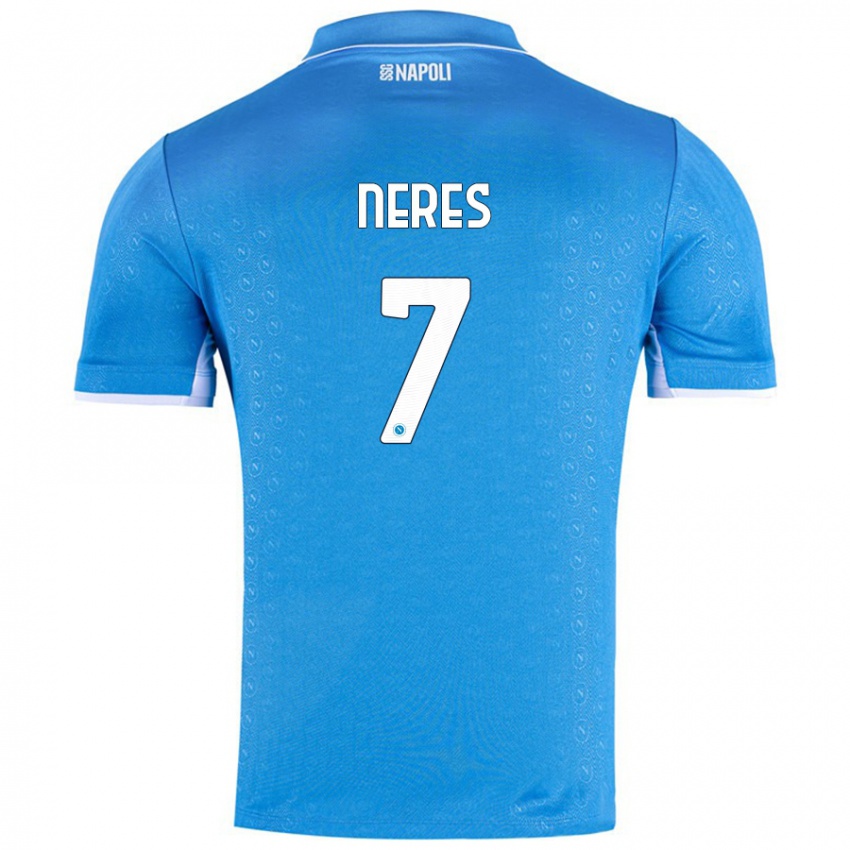 Pánské David Neres #7 Nebesky Modrá Domů Hráčské Dresy 2024/25 Dres