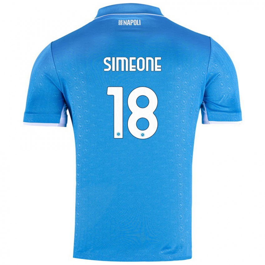 Pánské Giovanni Simeone #18 Nebesky Modrá Domů Hráčské Dresy 2024/25 Dres