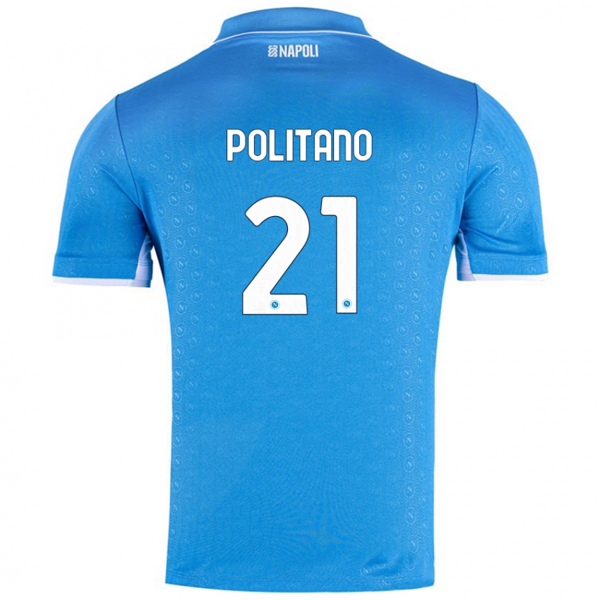 Pánské Matteo Politano #21 Nebesky Modrá Domů Hráčské Dresy 2024/25 Dres