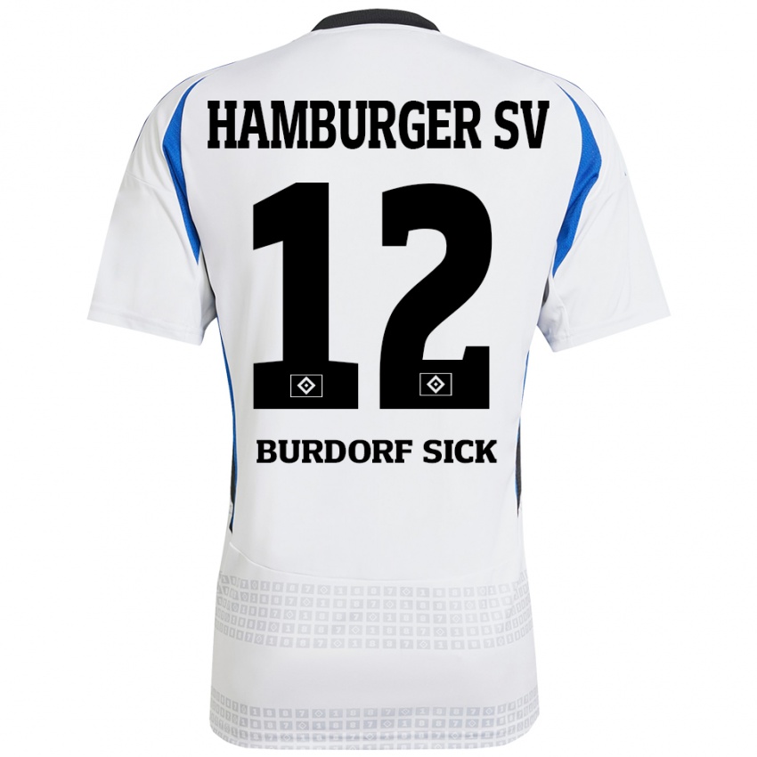 Pánské Emma Burdorf-Sick #12 Bílá Modrá Domů Hráčské Dresy 2024/25 Dres