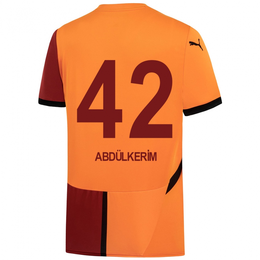 Pánské Abdülkerim Bardakcı #42 Žlutá Červená Domů Hráčské Dresy 2024/25 Dres