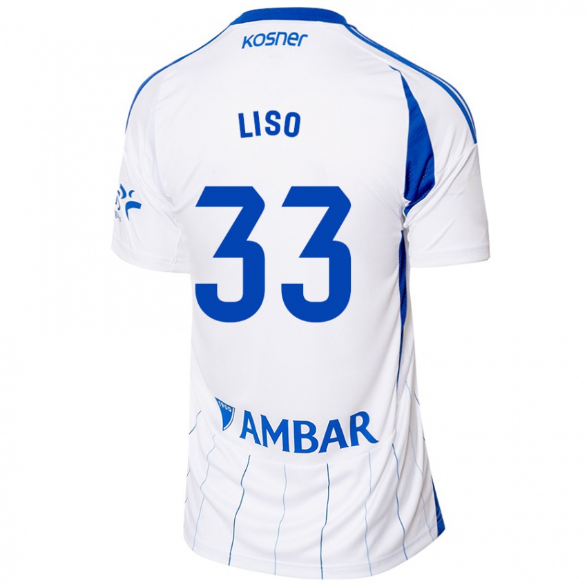 Pánské Adrián Liso #33 Červená Bílá Domů Hráčské Dresy 2024/25 Dres