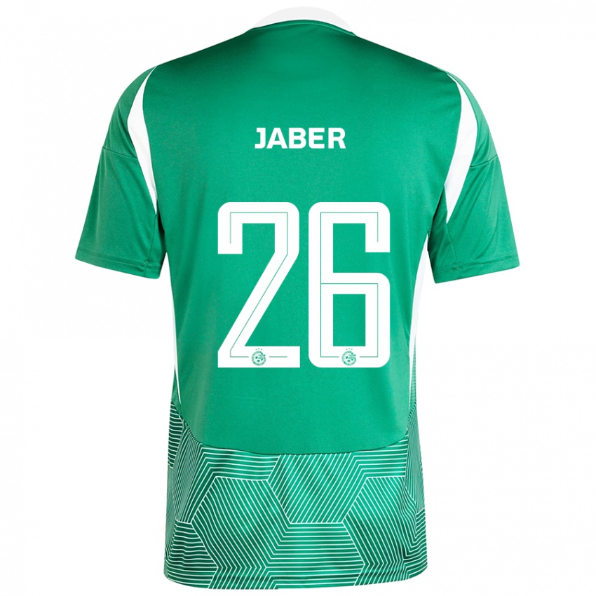 Pánské Mahmoud Jaber #26 Zelená Bílá Domů Hráčské Dresy 2024/25 Dres