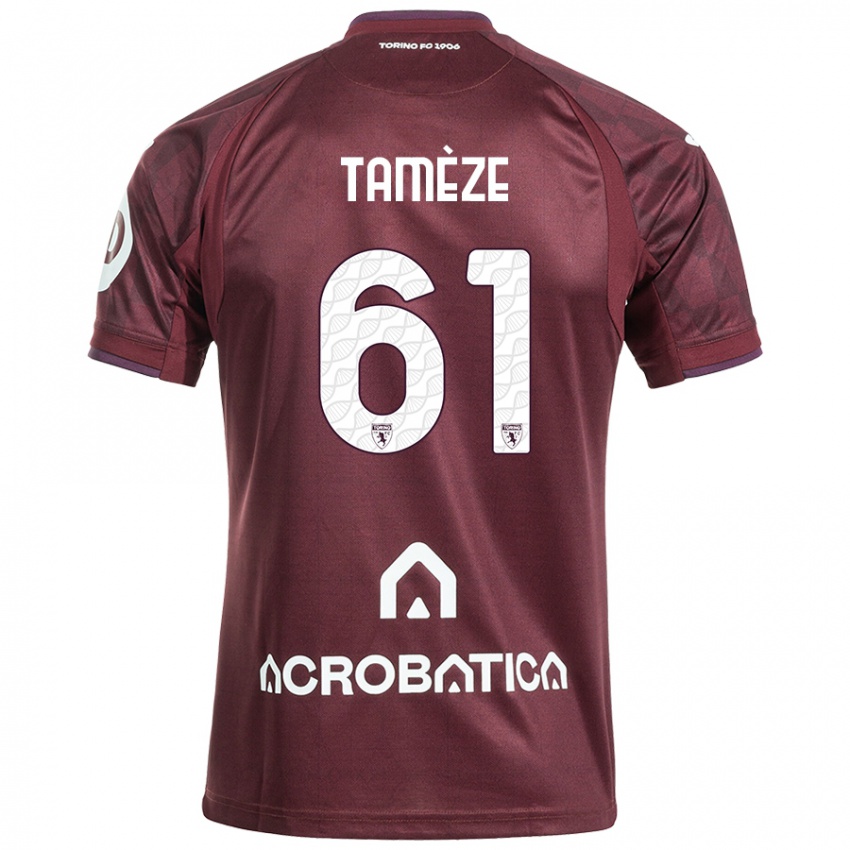 Pánské Adrien Tamèze #61 Kaštanově Bílá Domů Hráčské Dresy 2024/25 Dres