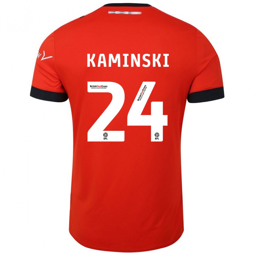 Pánské Thomas Kaminski #24 Oranžově Černá Domů Hráčské Dresy 2024/25 Dres