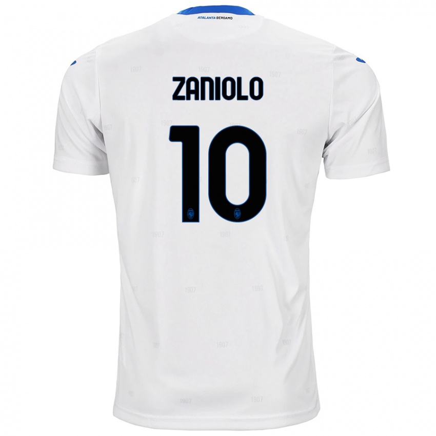 Pánské Nicolo Zaniolo #10 Bílý Daleko Hráčské Dresy 2024/25 Dres