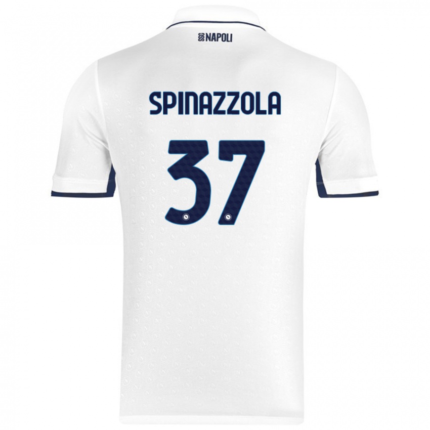 Pánské Leonardo Spinazzola #37 Bílá Královská Modrá Daleko Hráčské Dresy 2024/25 Dres