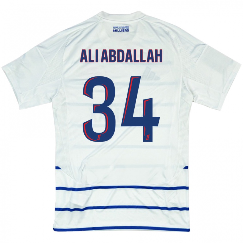 Pánské Aboubacar Ali Abdallah #34 Bílá Modrá Daleko Hráčské Dresy 2024/25 Dres