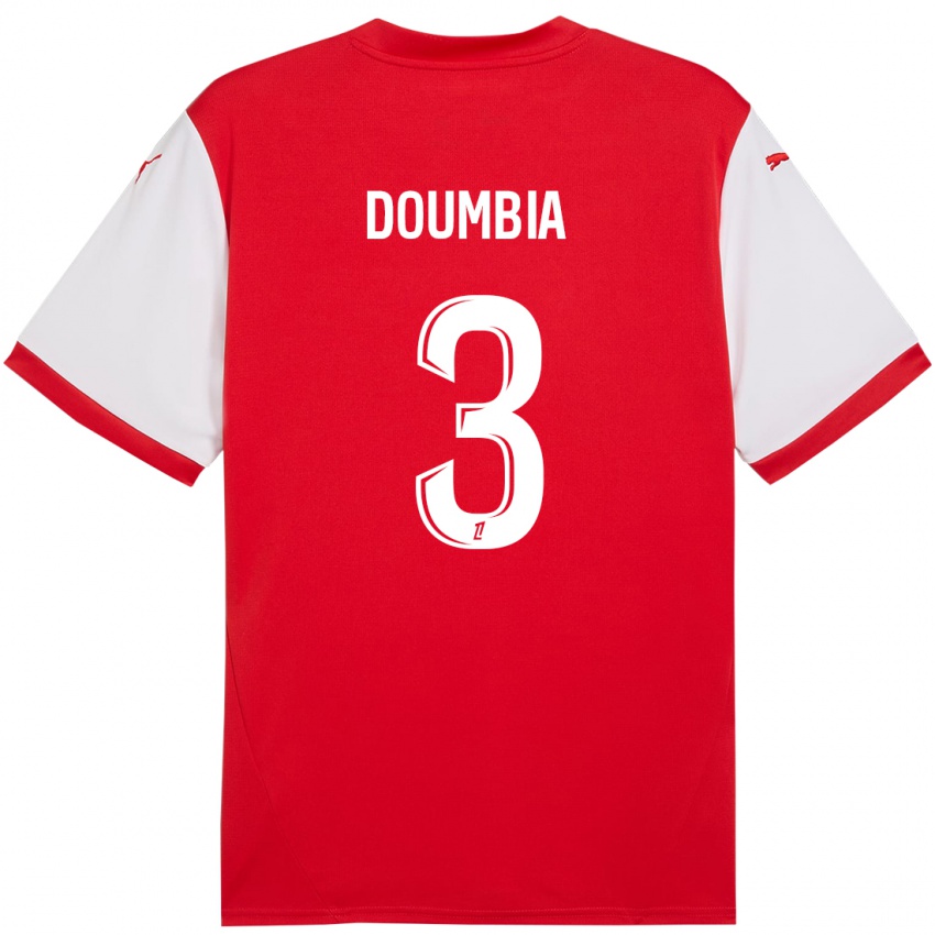 Dámské Kamory Doumbia #3 Červená Bílá Domů Hráčské Dresy 2024/25 Dres