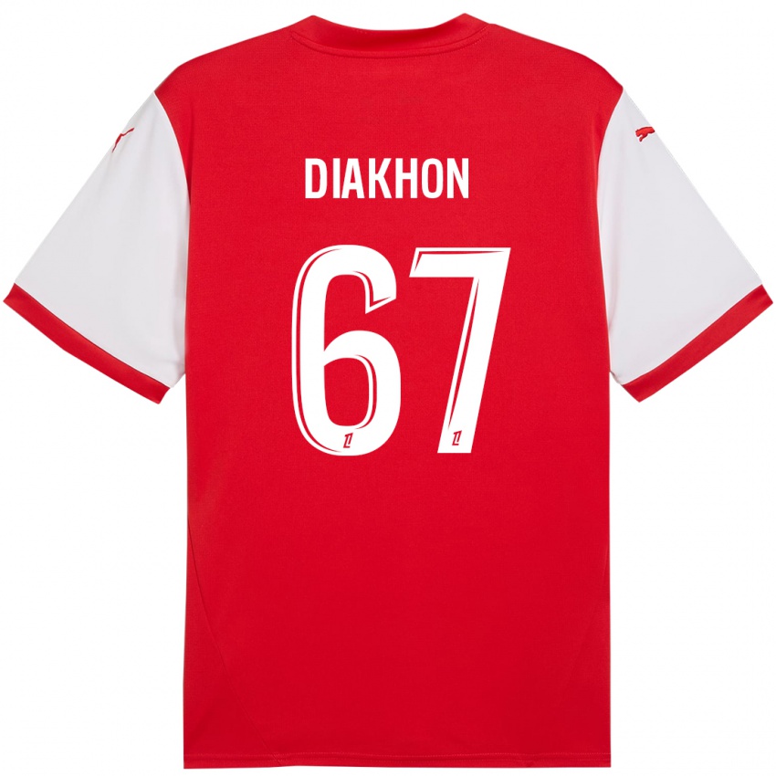 Dámské Mamadou Diakhon #67 Červená Bílá Domů Hráčské Dresy 2024/25 Dres